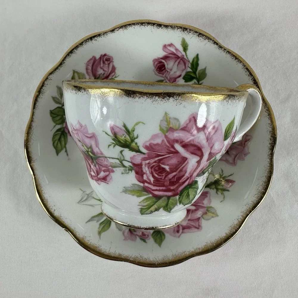 Vintage‎ Royal Standard ORLEANS ROSE Teacup & Saucer Set Fine Bone China England